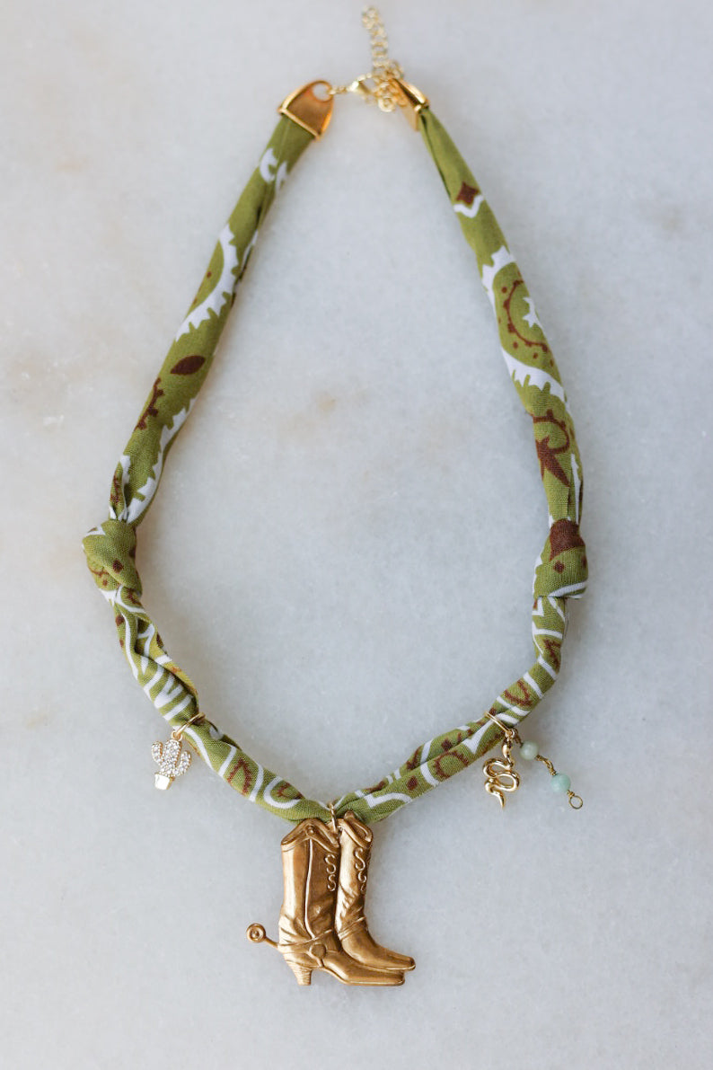 Wild West Bandana Charm Necklace