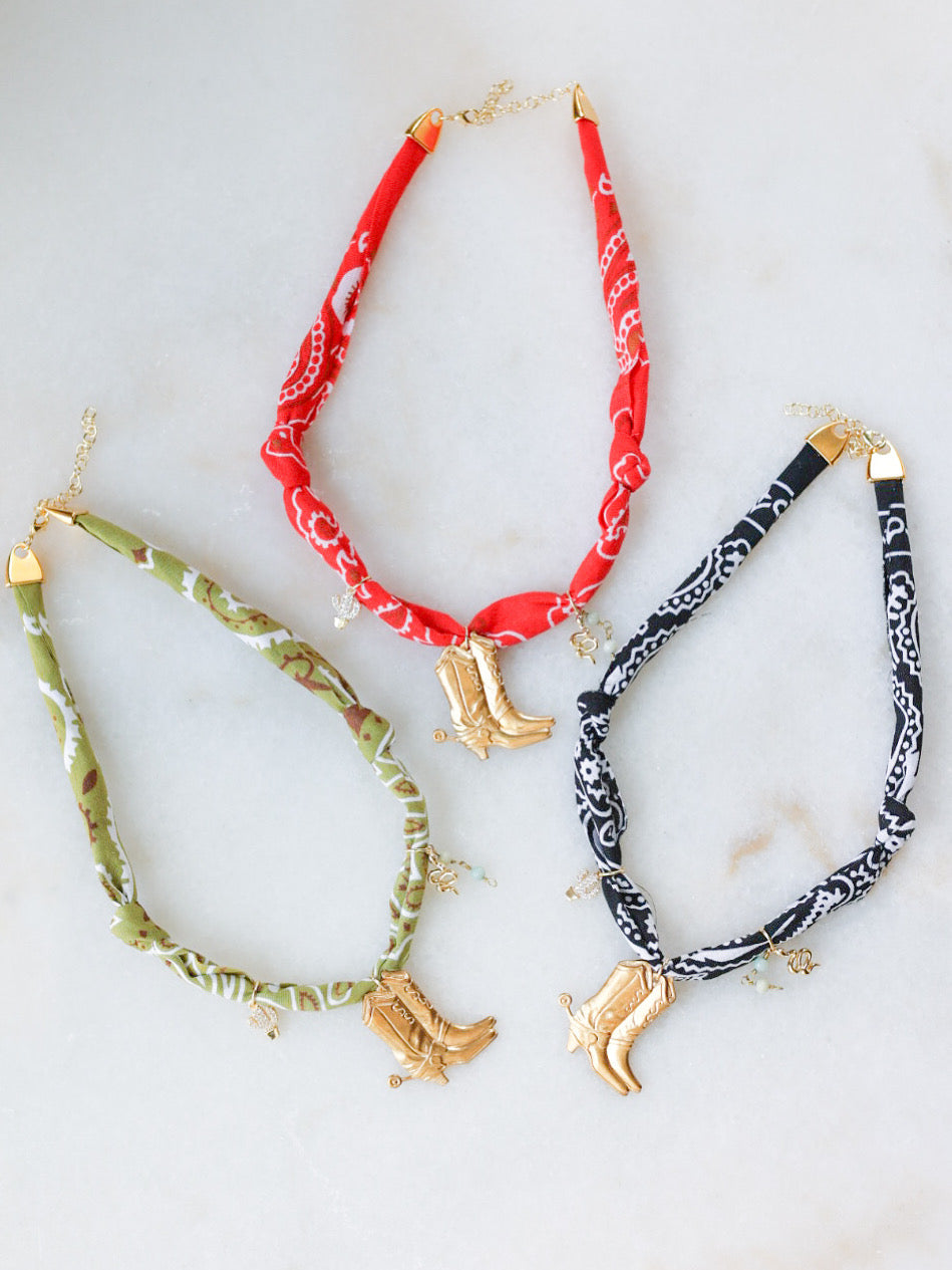 Wild West Bandana Charm Necklace