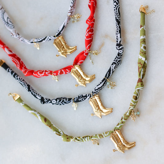 Wild West Bandana Charm Necklace