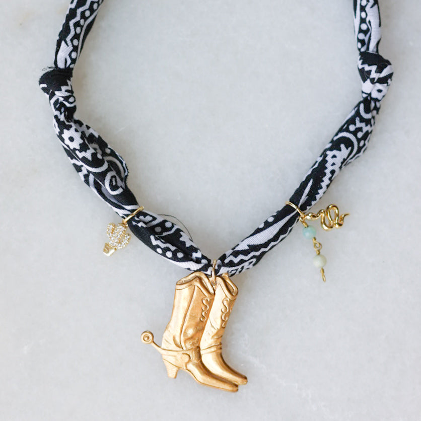 Wild West Bandana Charm Necklace