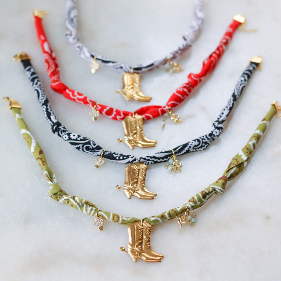 Wild West Bandana Charm Necklace