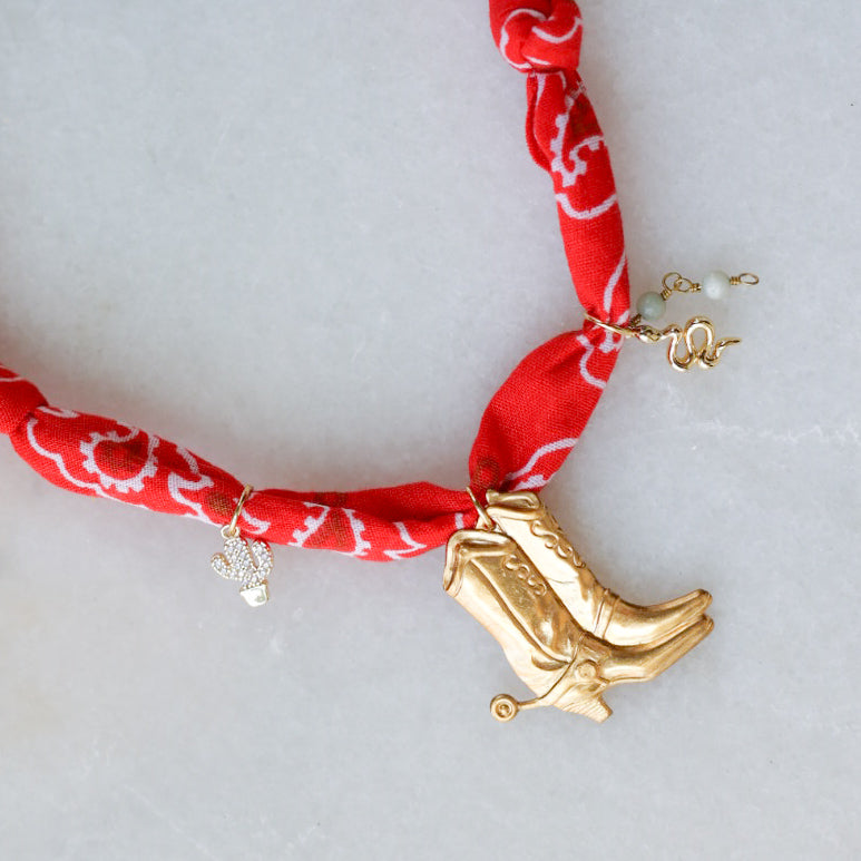 Wild West Bandana Charm Necklace