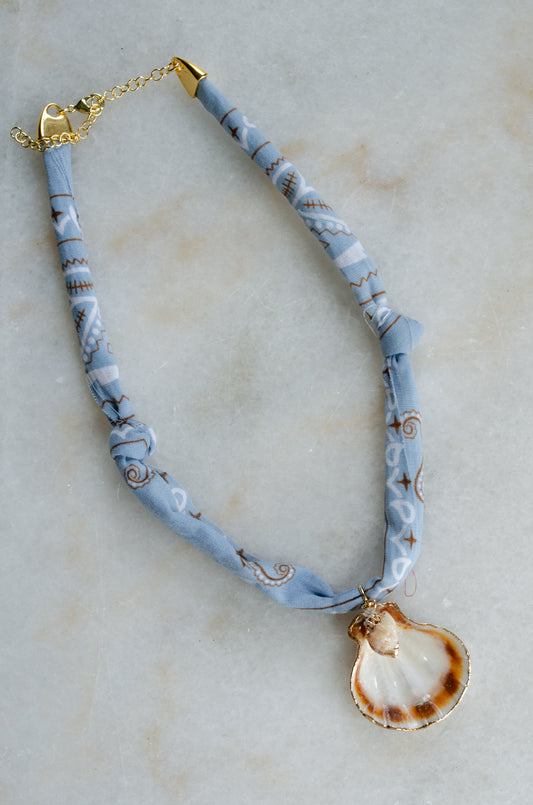 Large Shell Bandana Pendant Necklace