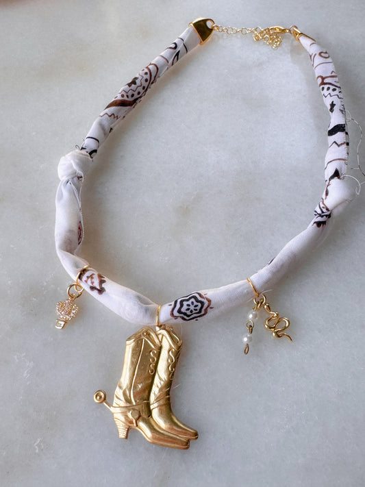 Wild West Bandana Charm Necklace