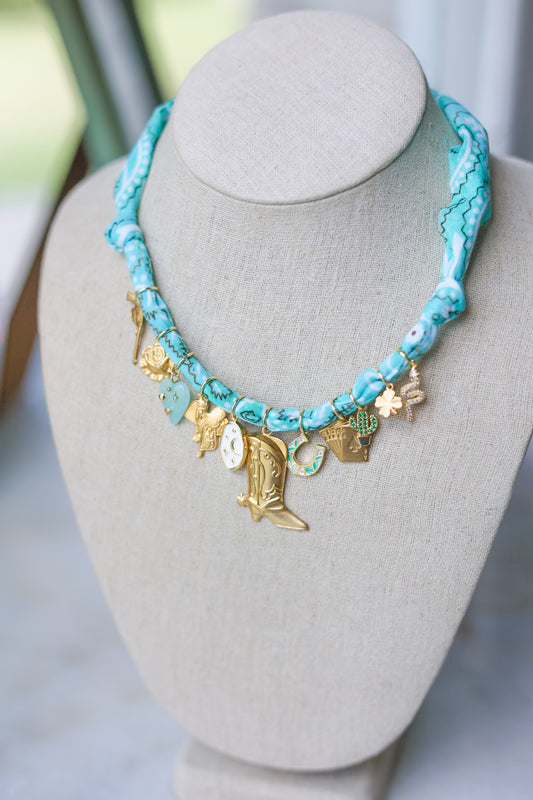 Saddle Up Bandana Charm Necklace