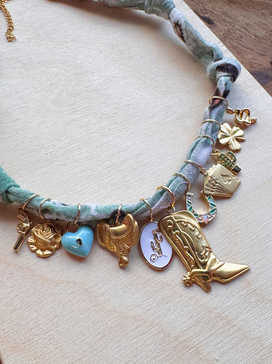 Saddle Up Bandana Charm Necklace